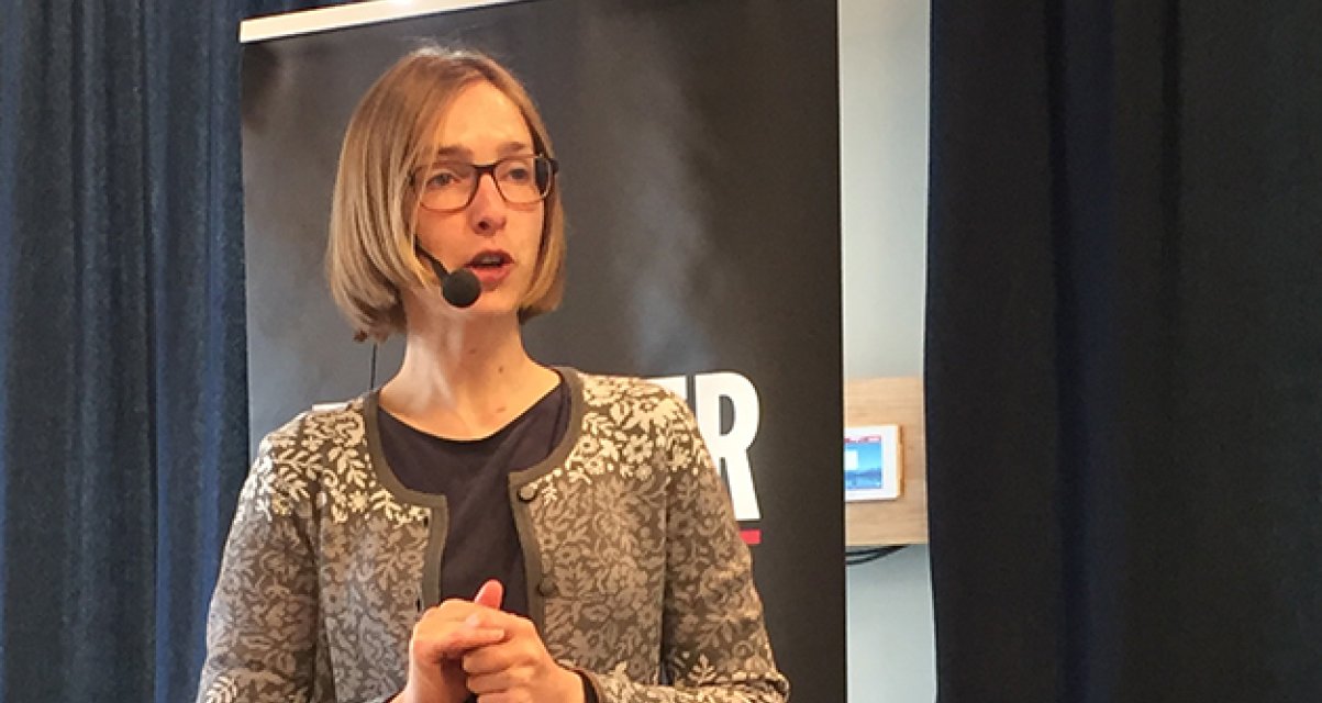 nybo2_lu-konf2018.jpg Statsråd Iselin Nybø på Forskerforbundets lærerutdanningskonferanse
